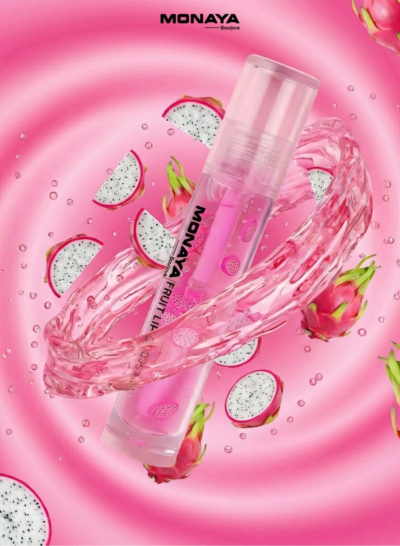 Monaya LO002 Fruit Lip Gloss, Natural Glossy Finish, Nourishing Lip Oil for Soft & Shiny Lips, Hydrating, Non-Sticky, Long-Lasting Moisture, Fruity Scent Lip Care - Image 3